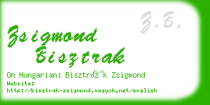 zsigmond bisztrak business card